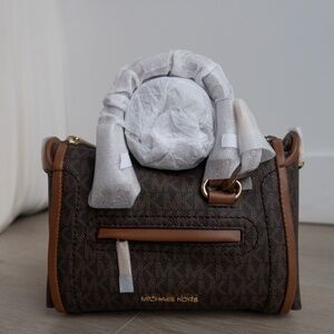 Michael Kors Carine Extra-Small Logo Satchel - Brown